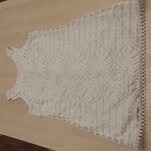 NWOT Lilly Pulitzer Mango Shift Resort White Leafy Palm Lace Short Dress